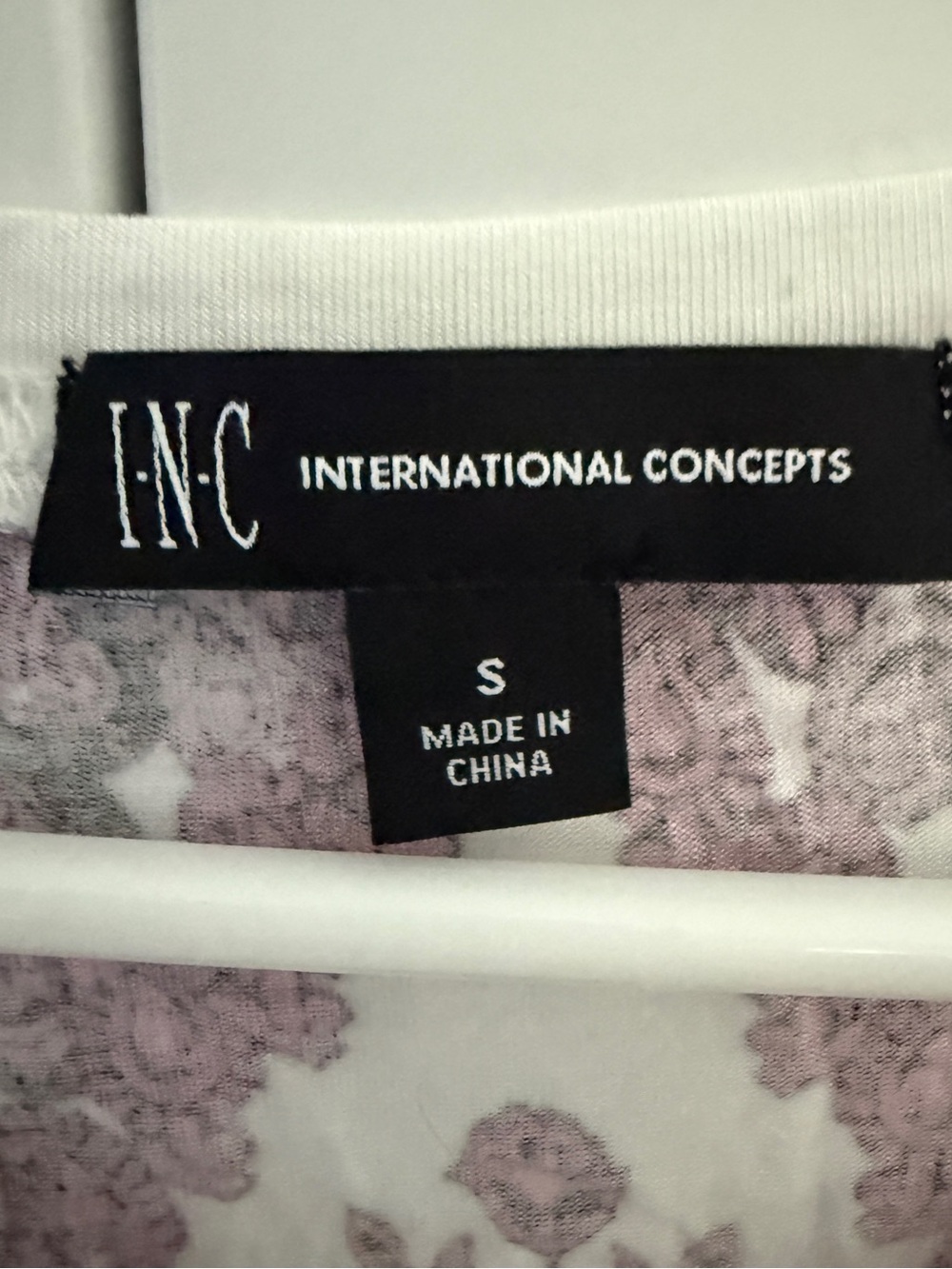 INC International Concepts White Tee with Magenta Floral Print & Front Tie small - Picture 2 of 4